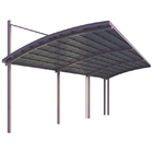 6063 T5 Outdoor Reinforced Aluminium Glass Canopy Powder Coating 4x4m