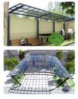 6063 T5 Outdoor Reinforced Aluminium Glass Canopy Powder Coating 4x4m