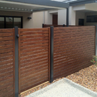 Horizontal 6082 T6 Aluminum Square Profile Wood Grain Slat Fencing Panel For Home Garden