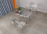 Polished Furniture Aluminium Profiles Rectangular Folding Aluminum Table Chairs
