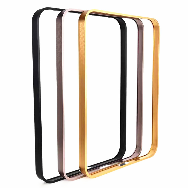 Rectangular Brushed Aluminium Mirror Frame Profile For House Decor