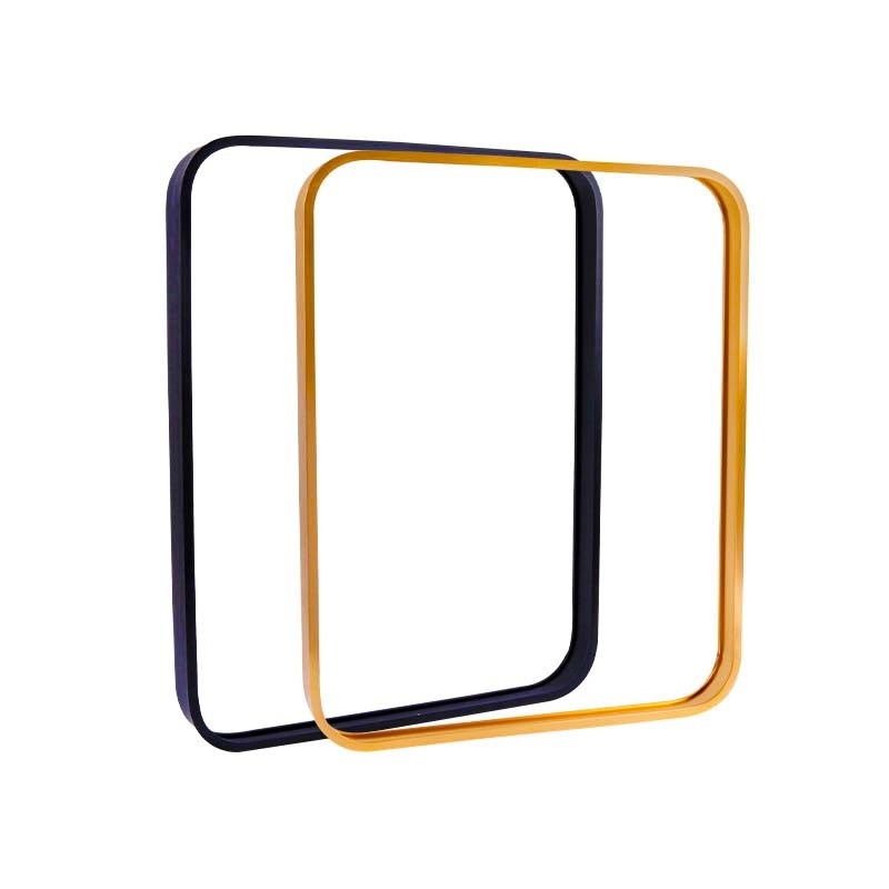 Brushed Bending Aluminium Square Mirror Frames Rectangular Rounded Corners