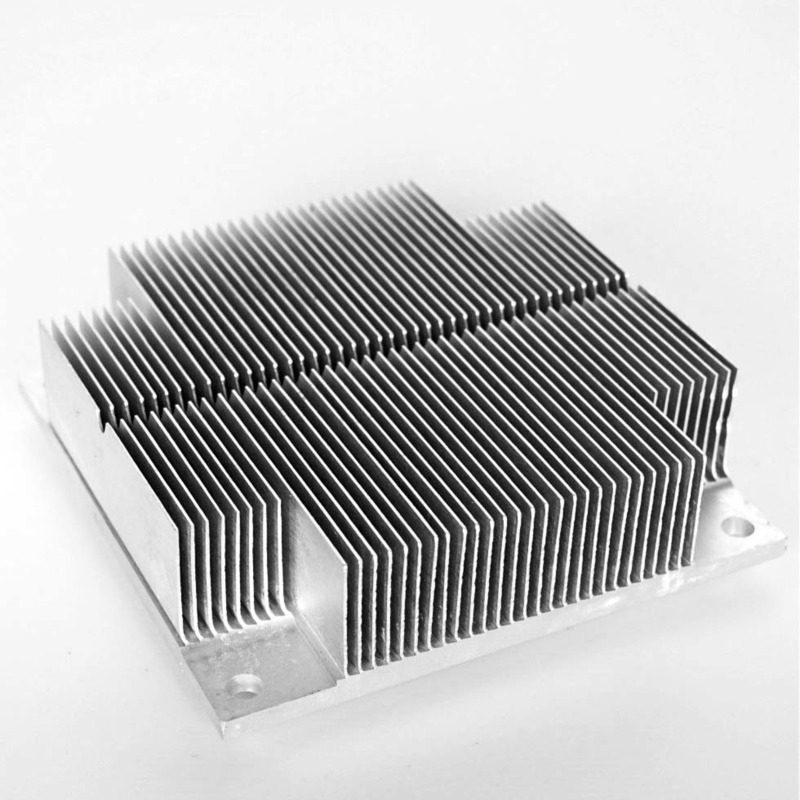 Extruded Skived Processed Fin Heat Sink Aluminum Profiles With Cnc Punching Holes