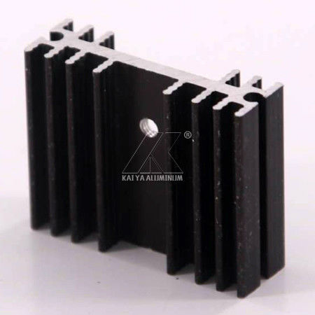 Punching Hole CNC Aluminum Profile Heat Sink Deep Black Powder Coating