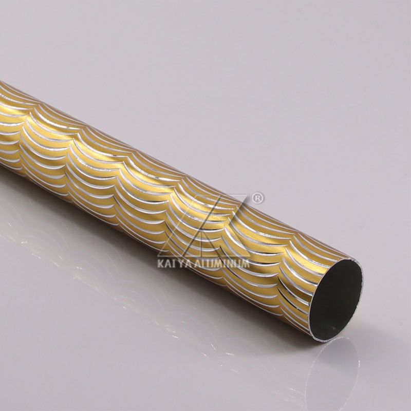 Golden Spray Coating Aluminum Round Tubing For Roller Blind And Curtain Aluminium Section