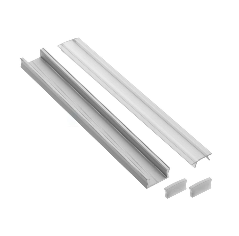 Extrusion U Channel Strip LED Aluminium Profile 14mm With Light End Caps