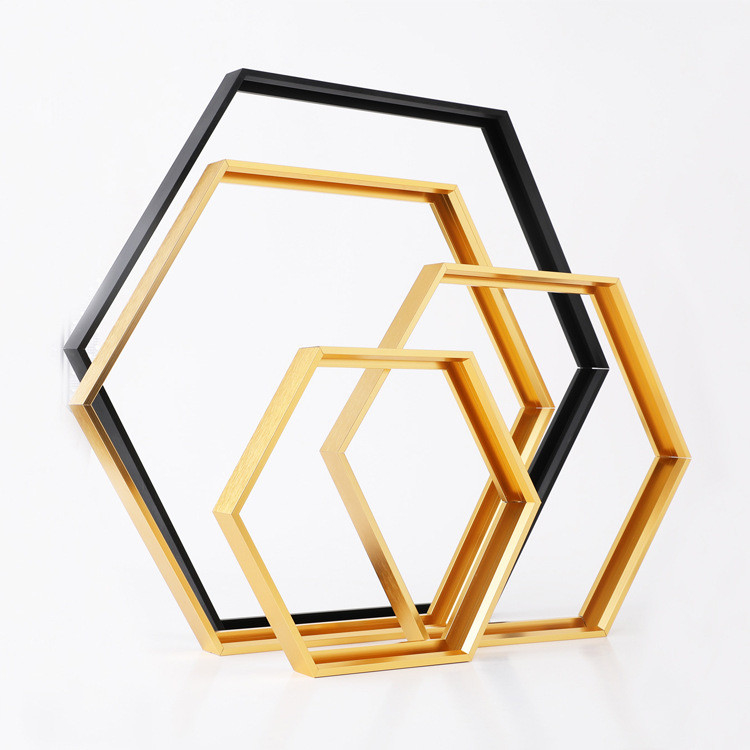 Hexagonal Mirror Frame Furniture Aluminium Profiles For Displaying Picture