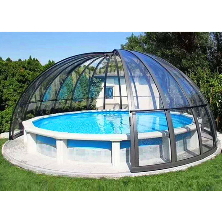 5m Round Large Aluminum Profiles Frame Clear PC Board For Pool Dome Tent