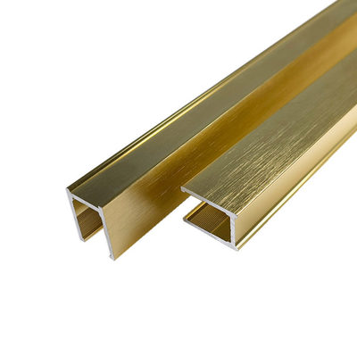 Brushed Gold U Shape Channel Aluminium Alloy Profile Extrusion For Glass Railings
