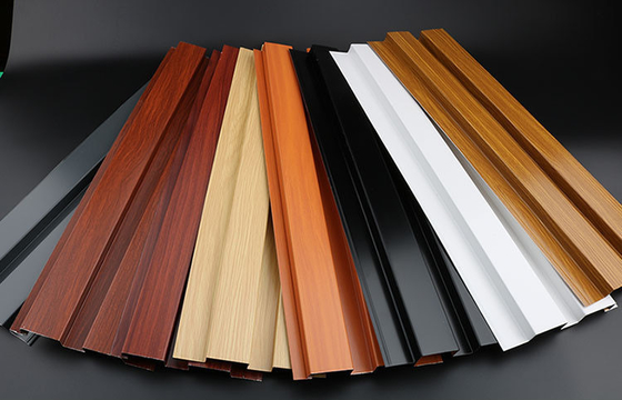 House Interior Wood Grain Aluminium Alloy Profile Fluted Wall 3d Ceiling Panels